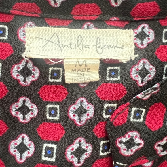 Antilia Femme Red and Black Tunic with Cuffed Sleeves - Picture 6 of 6